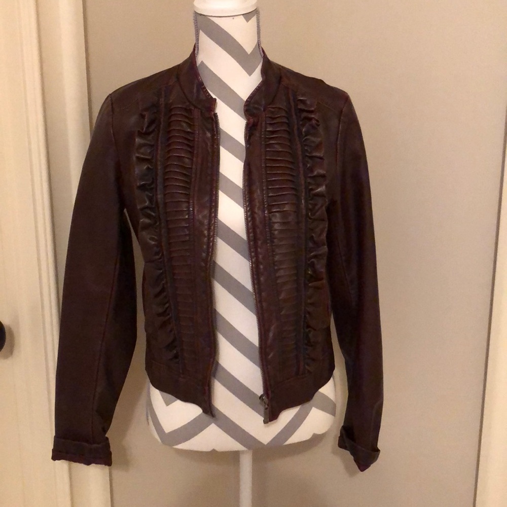 Day trip cute faux leather jacket